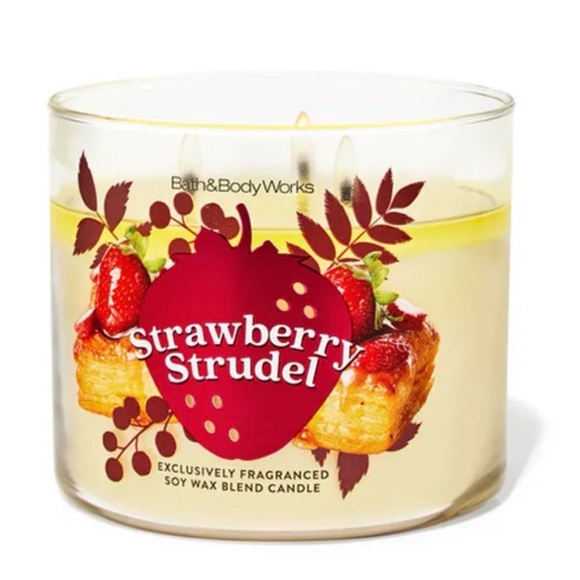 Bath & Body Works Other - New Bath & Body Works Strawberry Strudel 3-Wick Candle